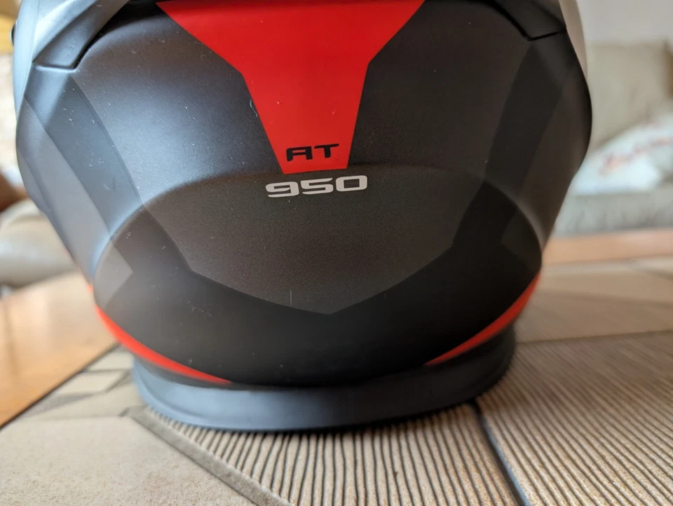 Casco de moto Scorpion AT950 negro y naranja talla L Foto 4 de 4