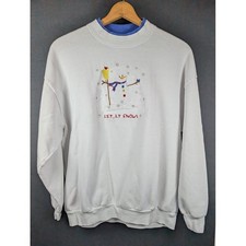 Vintage Lee Crewneck Sweatshirt Women's Size XL Snowman Winter Christmas Grandma