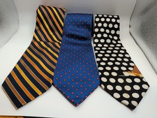 Lot 3 Men's 100 Silk Neckties Assorted Patterns Classic Business Dress