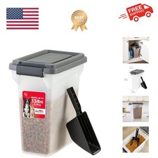 Dog Food Storage Container, Airtight Lid, 2-Cup Scoop, Up to 13 Pounds Pet Fo...