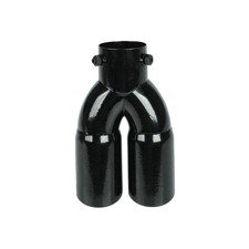 1x Black Stainless Steel Car Tail Dual Pipe Exhaust Tip 2.5 Inlet 2.5 Outlet