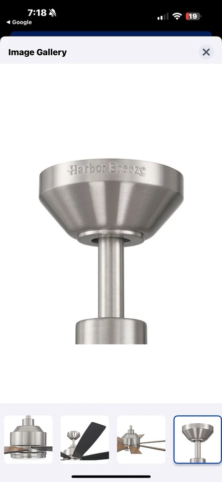 Harbor Breeze Cogdell 60-Inches Brushed Nickel with Black/Auburn Blades Color-Ch - Image 3 of 4