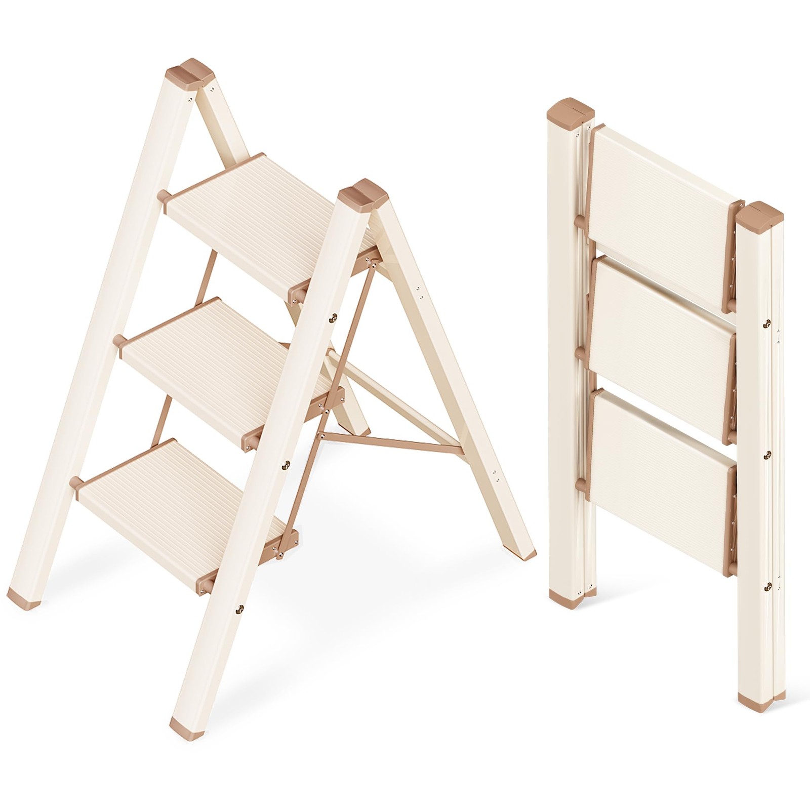 GameGem Scala 3 Gradini Pieghevole Alluminio - Sgabello Casa Robusto