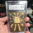 Pikachu Gold Metal 58/102 -CGC 8.5  Celebrations UPC - Pokemon card promo