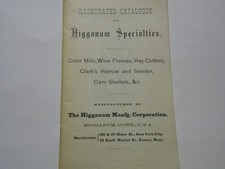 1880 Illustrated catalogue Higganum Manfg.Corp.,USA,Cider Mills,Wine Presses