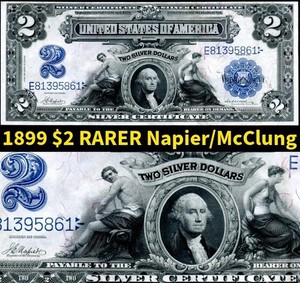HGR SUNDAY 1899 $2 Silver Certificate (GORGEOUS) Appears Borderline UNCIRCULATED