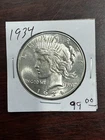 1934 P Peace Silver Dollar $1 BU Small Scratches