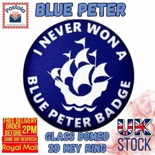 I Never Won a Blue Peter Badge Glass Domed Keyring – Funny Nostalgic Gift
