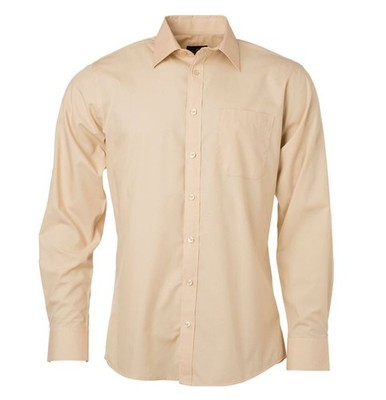 Men's Shirt Long-Sleeved Uni Farbe Business- Langarmhemd leicht tailliert S-6XL