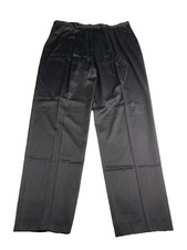 Escada Margaretha Ley Black Pure New Wool Pleated Straight Leg Trousers Sz 34