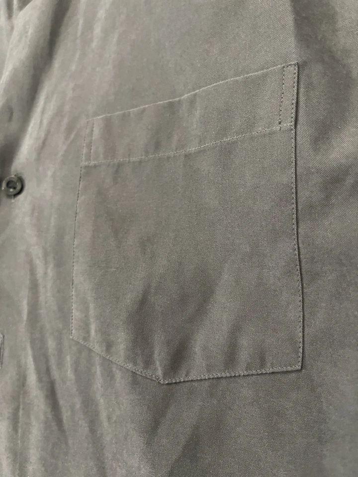 Camisa BRANDINI Coreana Para Hombre Con Botones Talla M, Gris, Poliéster, Nylon Foto 3 de 4