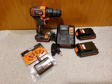 BLACK+DECKER 20V Max Lithium 2 Speed Drill Driver BDCDD220C & 2 Batteries EUC