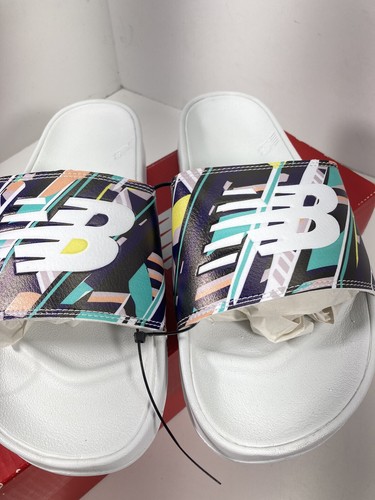 New Balance Sandalias Deslizantes Mujer Talla 11 SWF200GP Blanco Floral Nuevo En Caja Nuevo en Caja - Imagen 5 de 8