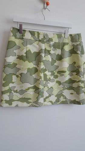 Falda Joelle Club Monaco para mujer color tostado estampado gofre talla 12 nueva con etiquetas 129 - Imagen 12 de 21