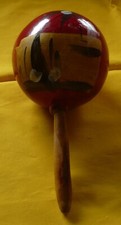 Wooden Handmade Maraca St. Thomas, V.I. Musical Souvenir