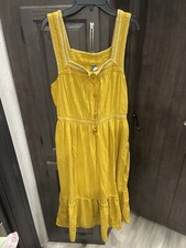Old Navy Women Dress Large Yellow Boho Maxi