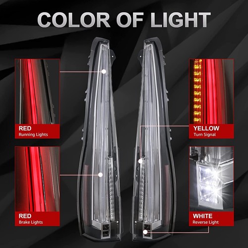 Pair Rear Lamps LED Tail Lights For 07-14 GMC Yukon Chevy Suburban 1500 Tahoe - Bild 2 von 19