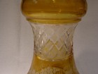 Antique 19th c Bohemian CZECH Art Glass Vase Amber Yellow Amber Cut Glass — photo 3