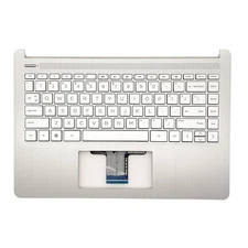 Palmrest For HP 14T-DQ 14-FQ 14-DQ1059WM Keyboard Non-Backlit Silver L88200-001