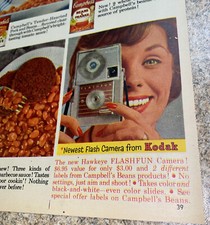 Vintage 1960s Kodak Print AD Hawkeye Flashfun Del Monte Fruit Boston Campbells