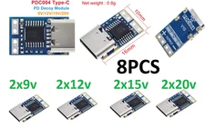 8pcs 9v 12v 15v 20v Type-C USB-C DC Fixed Voltage Power Trigger PD Decoy Module