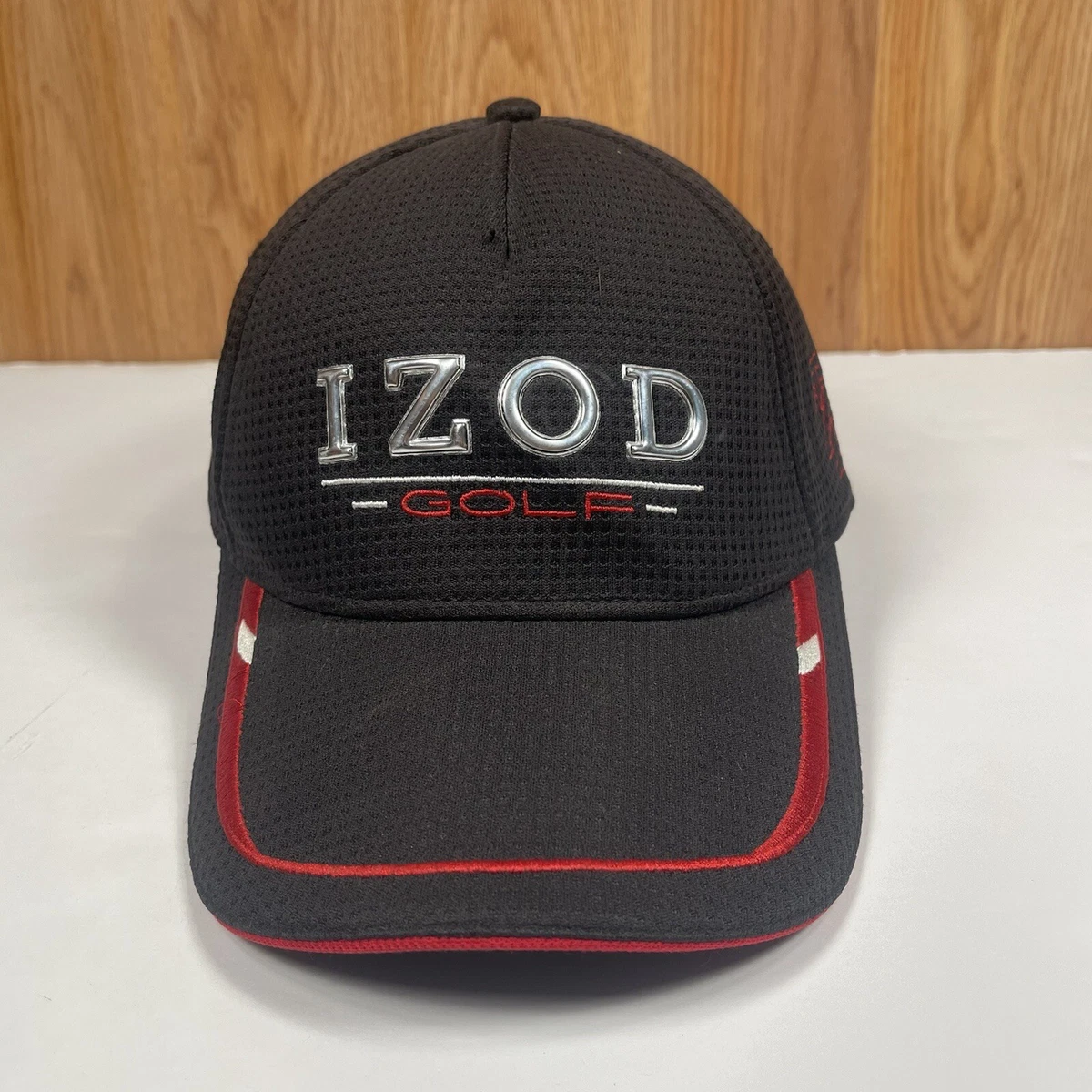 Izod Golf Solid Black Stretch Fitted Baseball Hat Cap Adult One