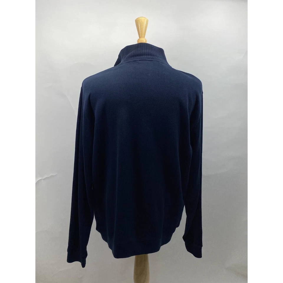 Cutter & Buck Mens Pullover Sweater Blue Mock Neck 1/2 Zip Long Sleeve L - Image 2 of 4