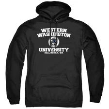 WWU Adult Pullover Hoodie Circle Logo, Black, S-3XL