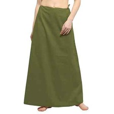 Cotton Women Petticoat Saree Underskirt Free Size Cotton Petticoat Olive Green