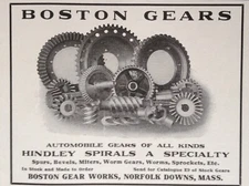 1914 AD(K23)~BOSTON GEAR WORKS, NORFOLK DOWNS, MASS. AUTOMOBILE GEARS