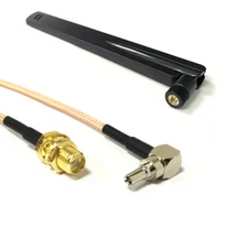 4G LTE External Antenna 25dbi SMA male For Gateway +SMA female to CRC9 cable 6"