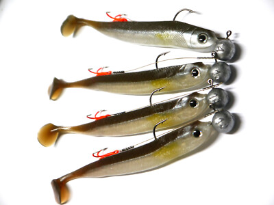 Lieblingsköder AYU   mit BKK UV-Stinger&Mustad Jig 3/0 14g Zander-Hecht 