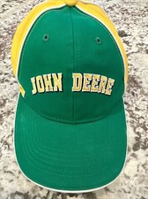 John Deere Baseball Hat Youth K-Products Yellow Green Strapback Spelllout