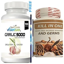 Intestinal Anti Parasites support COMPLEX 100 CAPS & 100 SOFT GARLIC-Ajo  5000