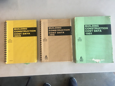 Building Construction Cost Data - 3 EDITIONS 1969, 1973, 1981. Means