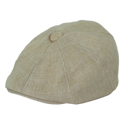 Herren Unisex Acht Pannel Hüte Leinen Flatcap für Sommer Festival Hitzewelle Freizeit