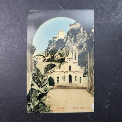 Vintage Lithograph-Monaco-Church of St. Devote