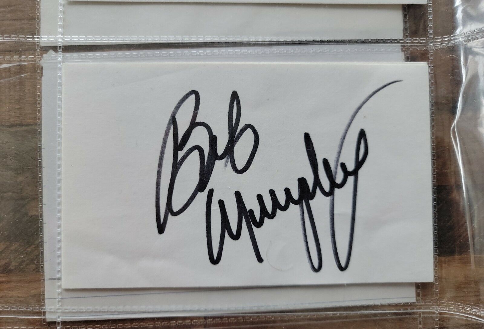 Bob Chicago Mall Murphy Autographed Golf Arlington Mall 3x5 Card Certificate with Inch Index
