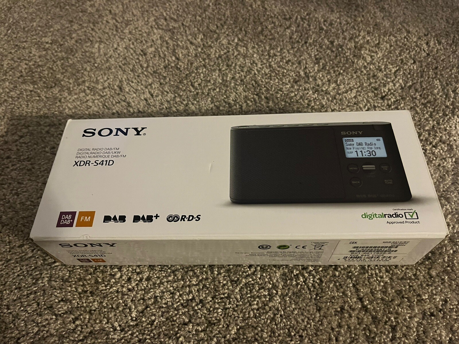 Sony XDRS41D Portable DAB/DAB+/FM Digital Radio Black 4548736053953