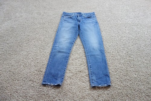 Adriano Goldschmied Jeans Womens 25 Blue Ex Boyfriend Slim Distressed Hem AG-ED