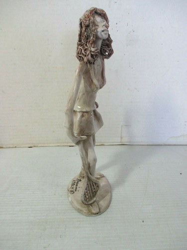 2 DINO BENCINI Italy Pottery Clay Sculptures - Woman Tennis Player & Sun Bather - Bild 5 von 12