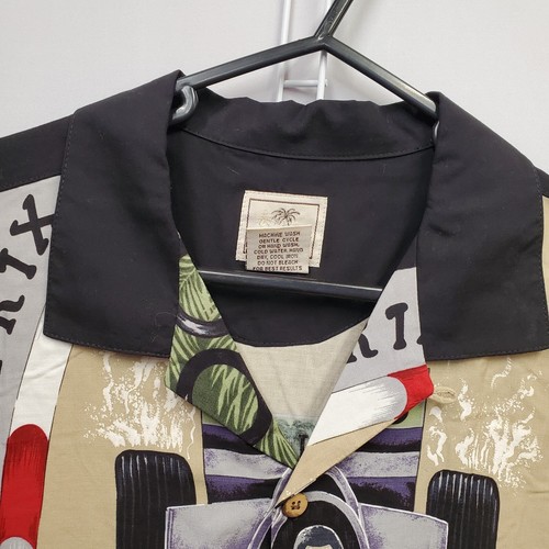 Luau Hawaiian Black Grand Prix Tropical Race Indy Car Shirt Mens Sz XL 24"X29" - Picture 6 of 15