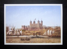 REPRODUCTION  13.9" x 8.8"  PRINT  THE TOWER OF LONDON  FROM  AN  1862 ENGRAVING