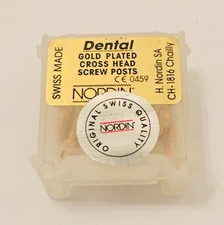 Dental Gold Plated Screw Posts Cross Head Dentatus type S5 12/kit NORDIN Brand