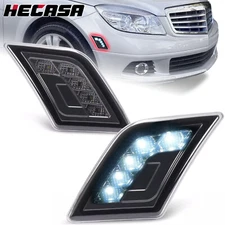 LED Side Marker Lights Front Bumper Lamps For Mercedes-Benz C300 AMG 2008-2011