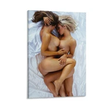 Side By Side Sexy Female Women Naked Girls Canvas Art Wall Painting Poster Print