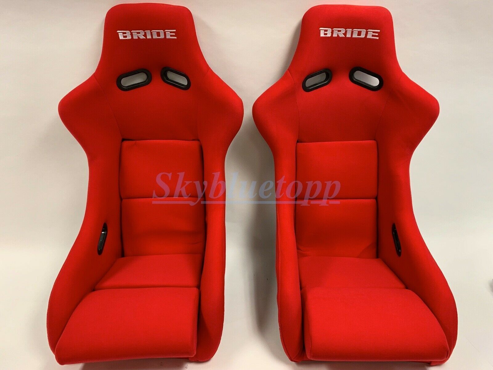 PAIR - BRIDE ZETA II Red Cloth Seats Low Max JDM Racing 2 Seat VIOS III