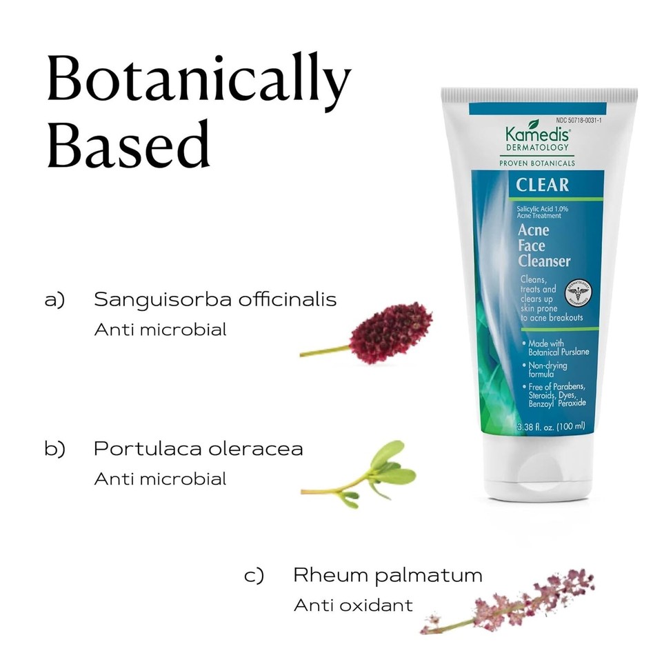 Kamedis Dermatology Acne Cleanser 3.38oz Daily Treatment with