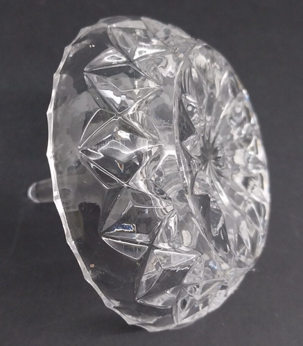 Vintage Crystal Clear Diamond Cut Glass Ring Holder Trinket Dish - Picture 5 of 10