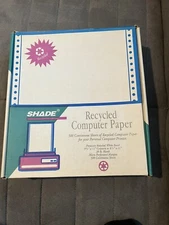 Vtg Shade Dot Matrix Computer Printer Paper Continuous Track Feed 100 Pg 9.5 x11